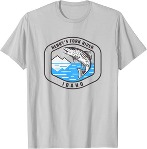 Henry's Fork River Idaho - Trout Fishing Fisherman T-Shirt - T-Shirt | Ash
