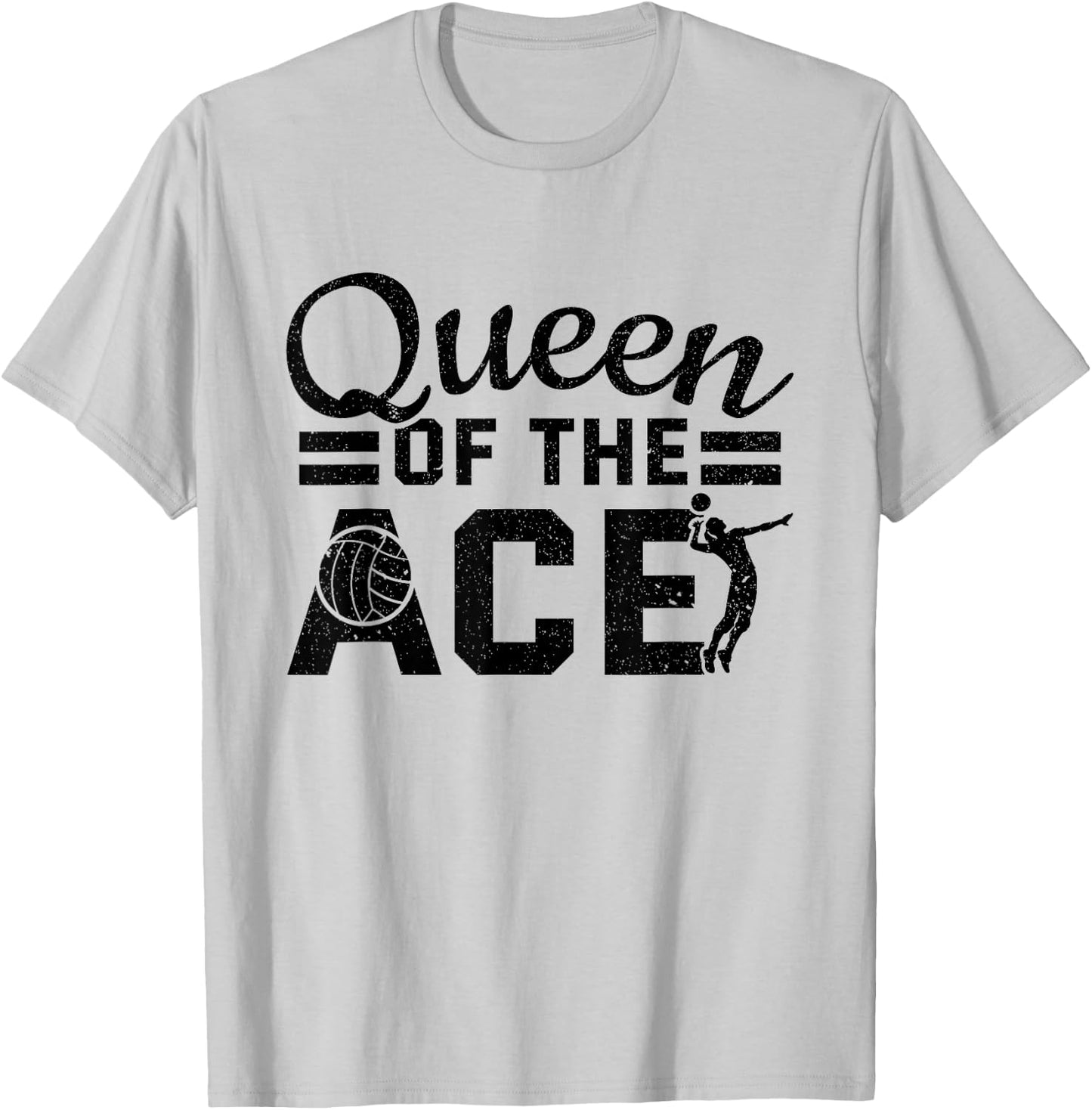 Volleyball Team Player Queen Of The Ace Women Volleyball T-Shirt - T-Shirt | Ash