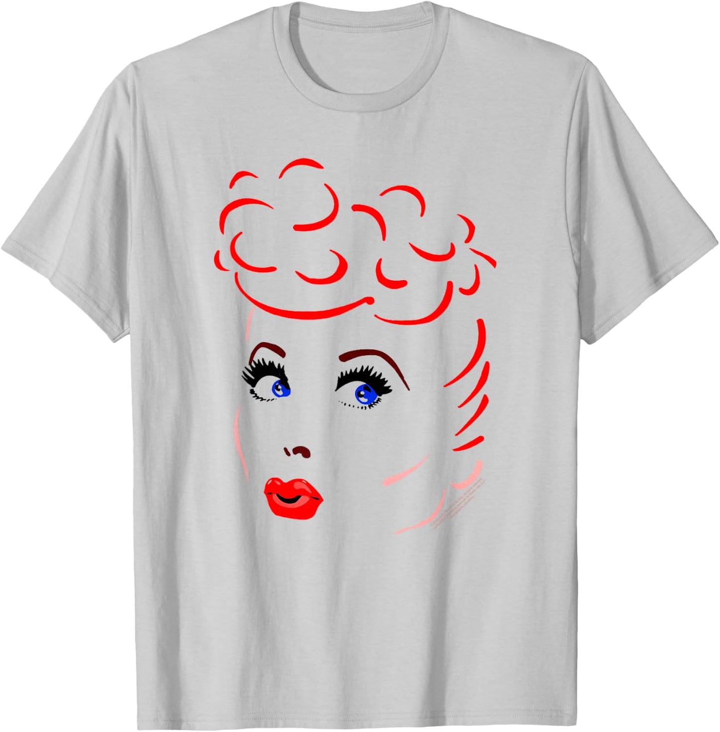 I Love Lucy Lines Face T-Shirt - T-Shirt | Ash