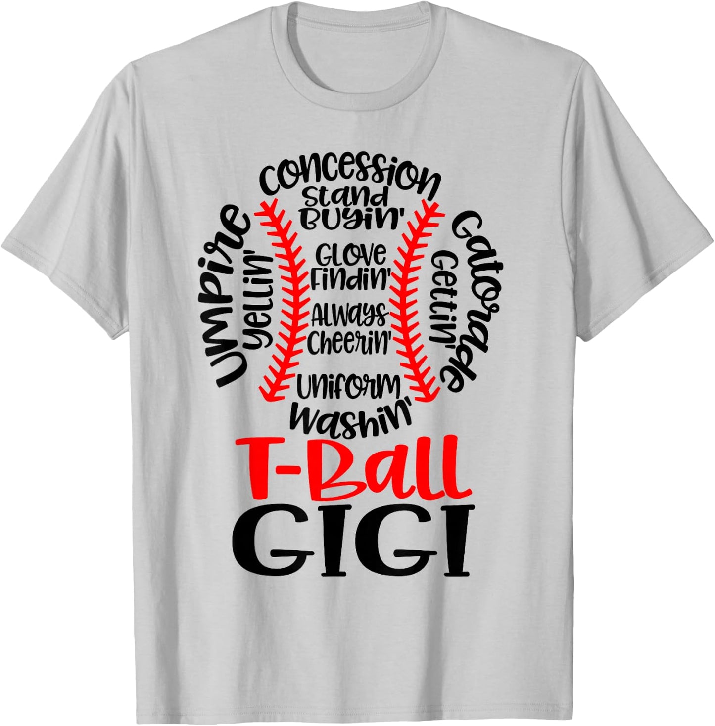 Teeball Gigi Funny T Ball Game Baseball Mother's Day 2023 T-Shirt - T-Shirt | Ash