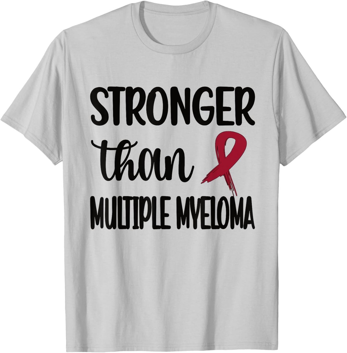 Stronger Than Multiple Myeloma Warrior Burgundy Ribbon T-Shirt - T-Shirt | Ash