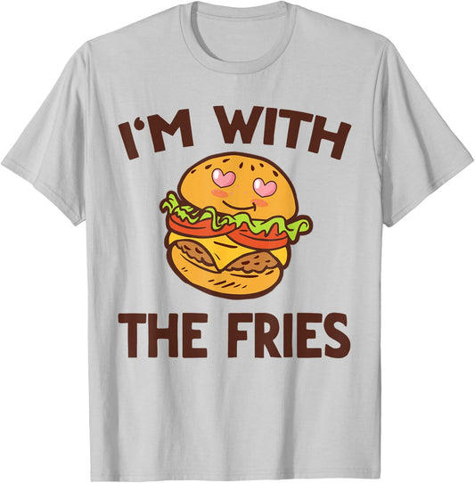 Burger & Fries Matching Couples His & Hers T-Shirt - T-Shirt | Ash