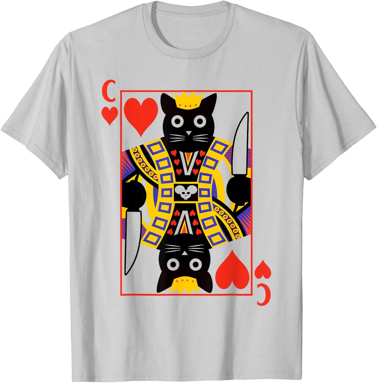 King Of Hearts Cat Poker Playing Card Women T-Shirt - T-Shirt | Ash