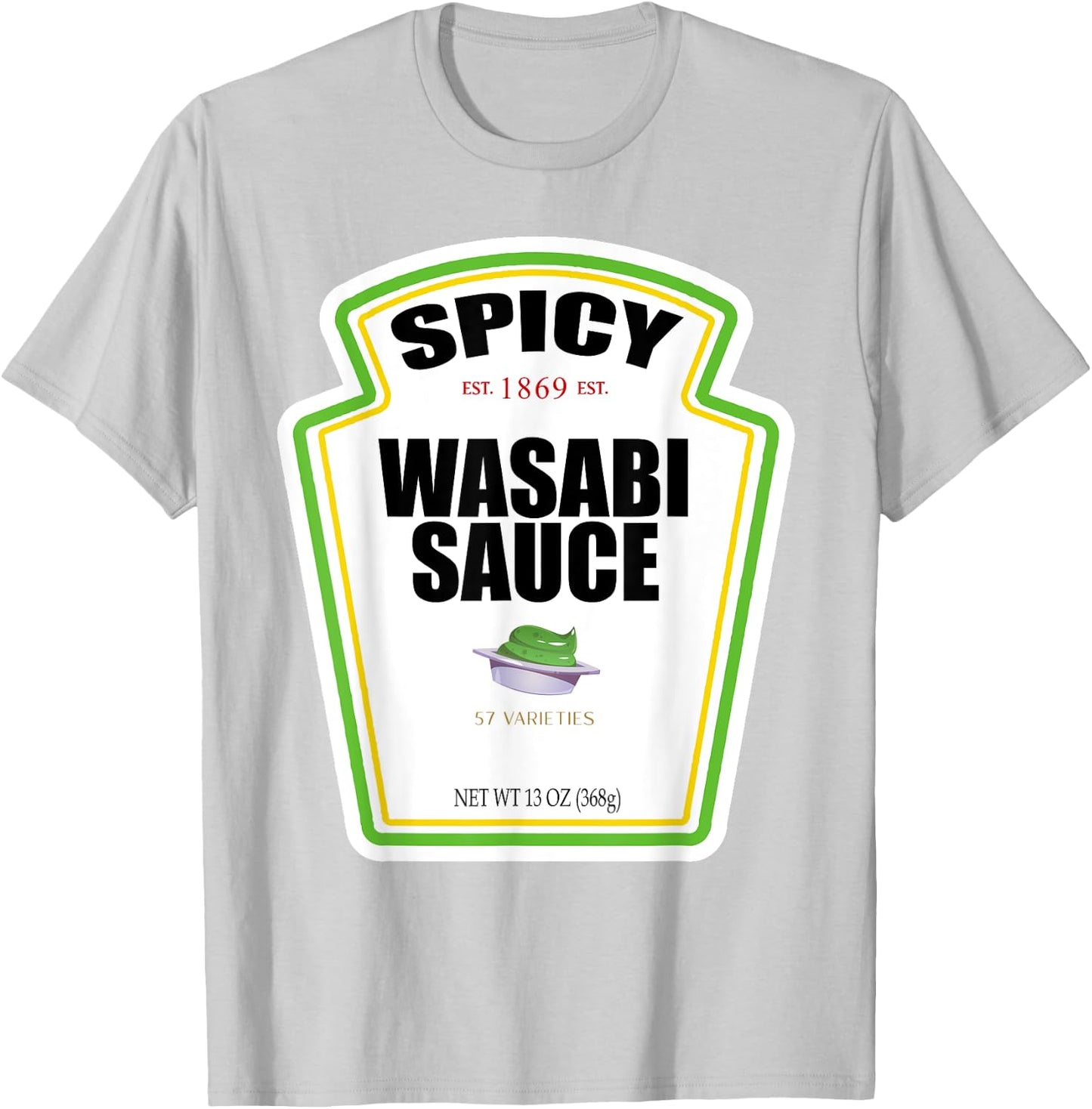 Spicy Wasabi Sauce Bottle Label Funny Halloween Costume T-Shirt - T-Shirt | Ash