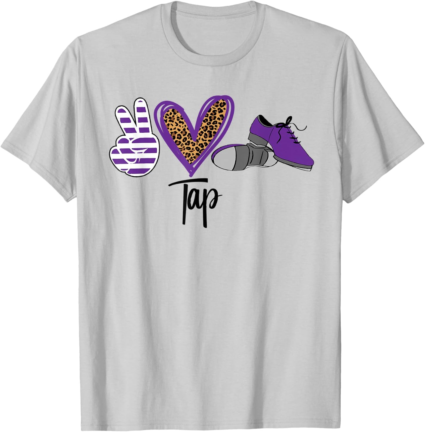 Peace Love Tap Tap Dance Shoes Purple T-Shirt - T-Shirt | Ash