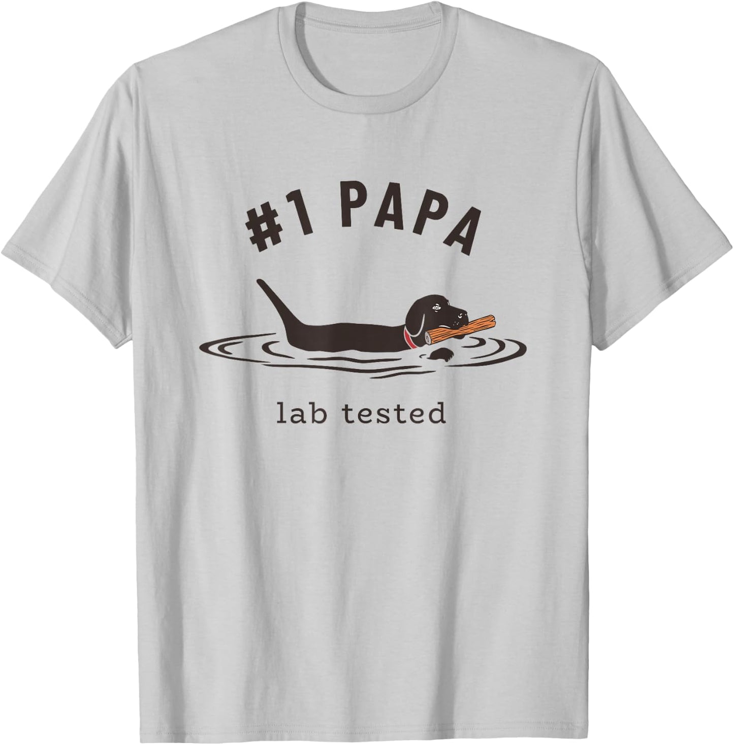 Black Lab #1 Papa - Labrador Retriever Owner Father's Day T-Shirt - T-Shirt | Ash