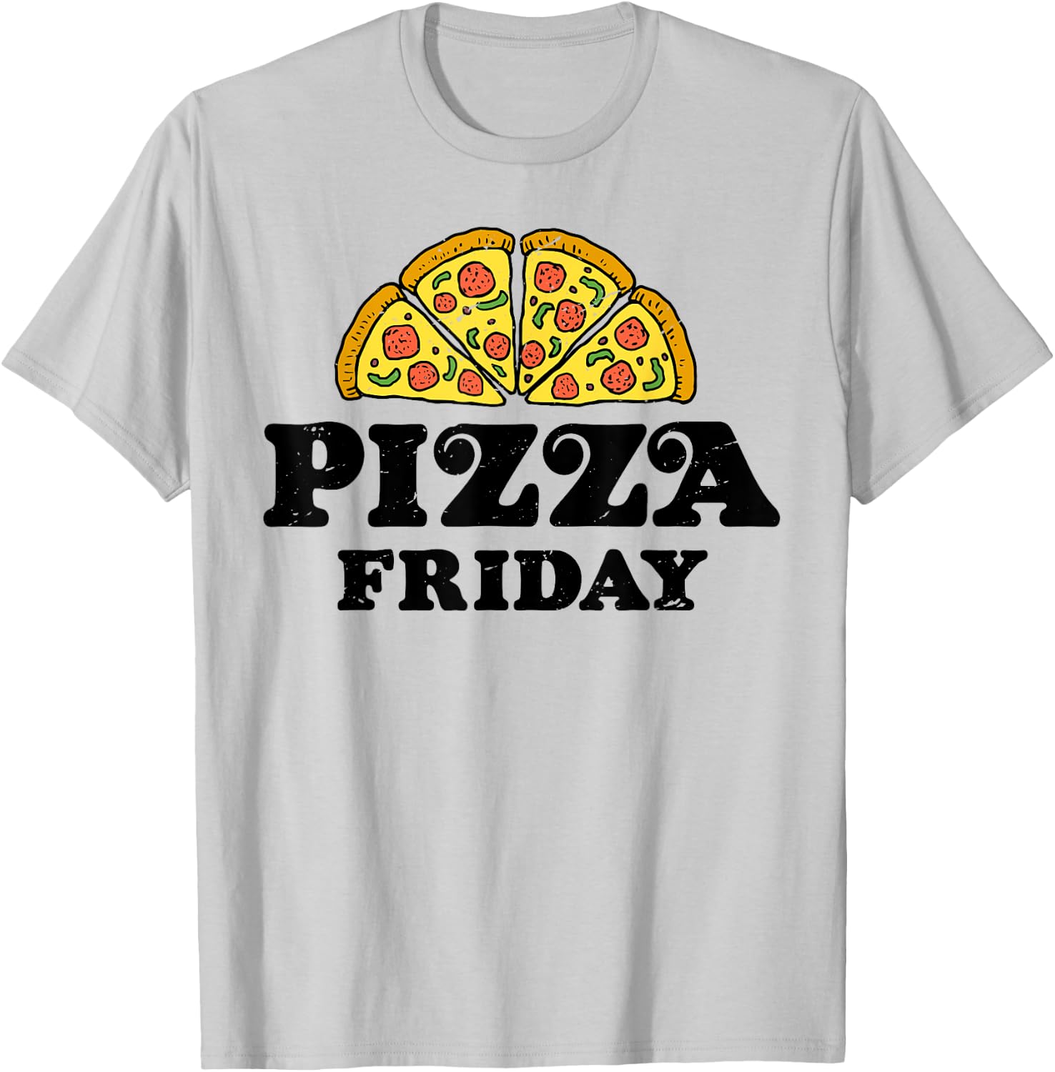 Pepperoni Pizza Friday Italian Food Lover Women Men Boys T-Shirt - T-Shirt | Ash