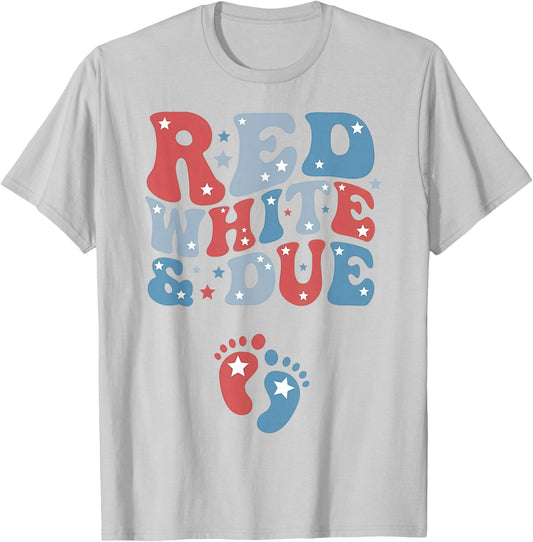Red White and Due Gender Reveal Family Matching T-Shirt - T-Shirt | Ash