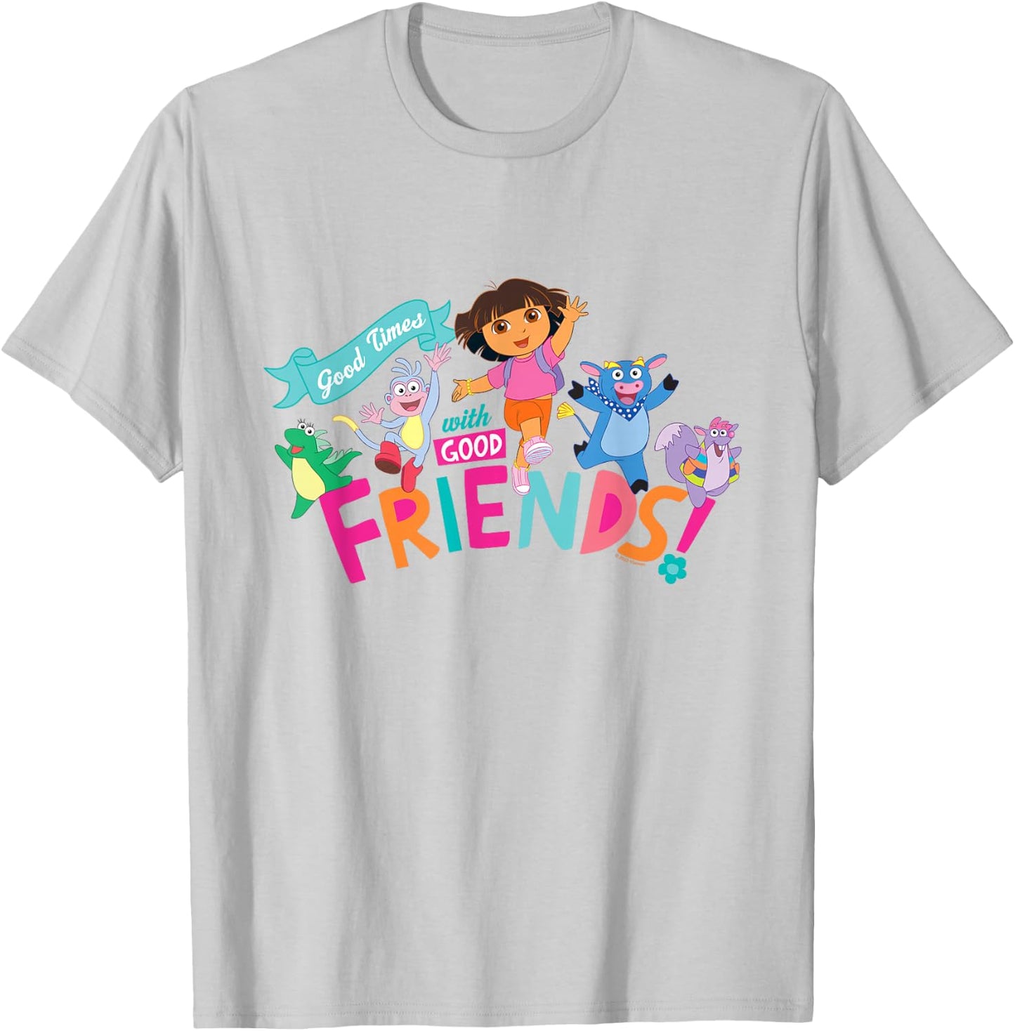 Dora The Explorer Good Times with Good Friends T-Shirt - T-Shirt | Ash