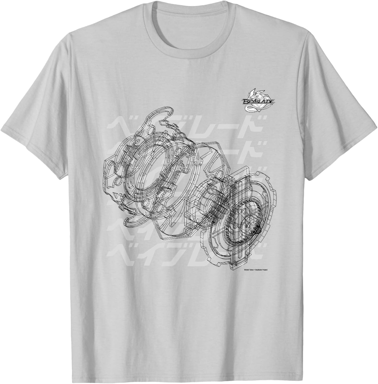 Beyblade Schematic Bey B&w T-Shirt - T-Shirt | Ash