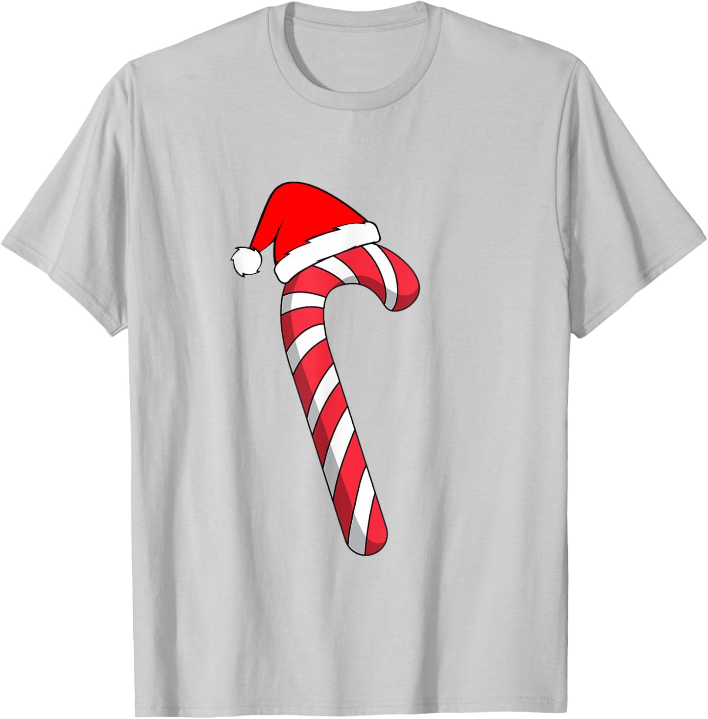 Christmas Candy Cane Santa Xmas T-Shirt - T-Shirt | Ash