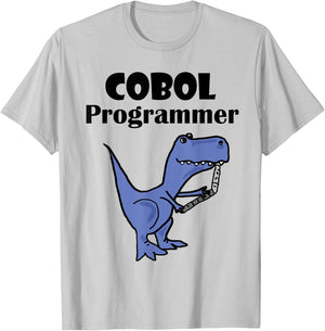 SmileteesJobs Funny T-rex Dinosaur COBOL Programmer T-Shirt - T-Shirt | Ash