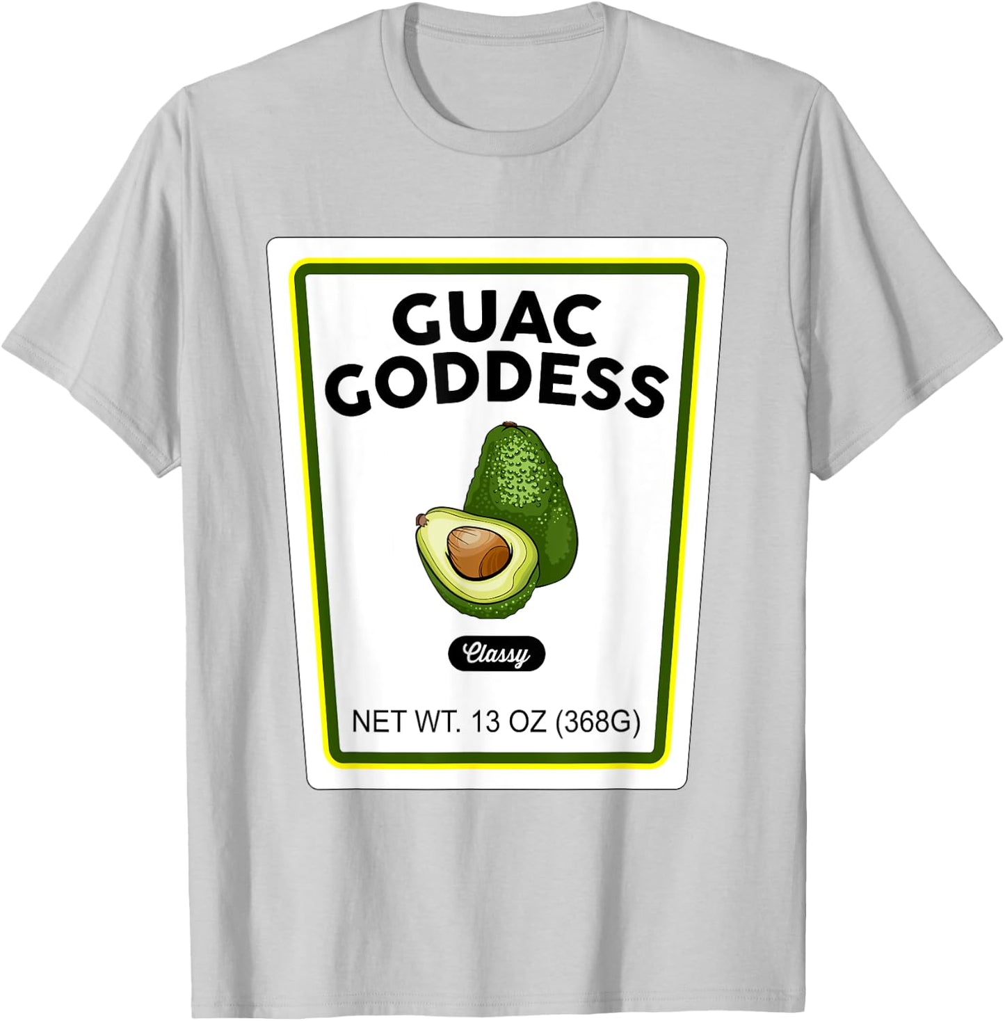 Halloween Matching Costume Guacamole Goddess Bottle Label T-Shirt - T-Shirt | Ash