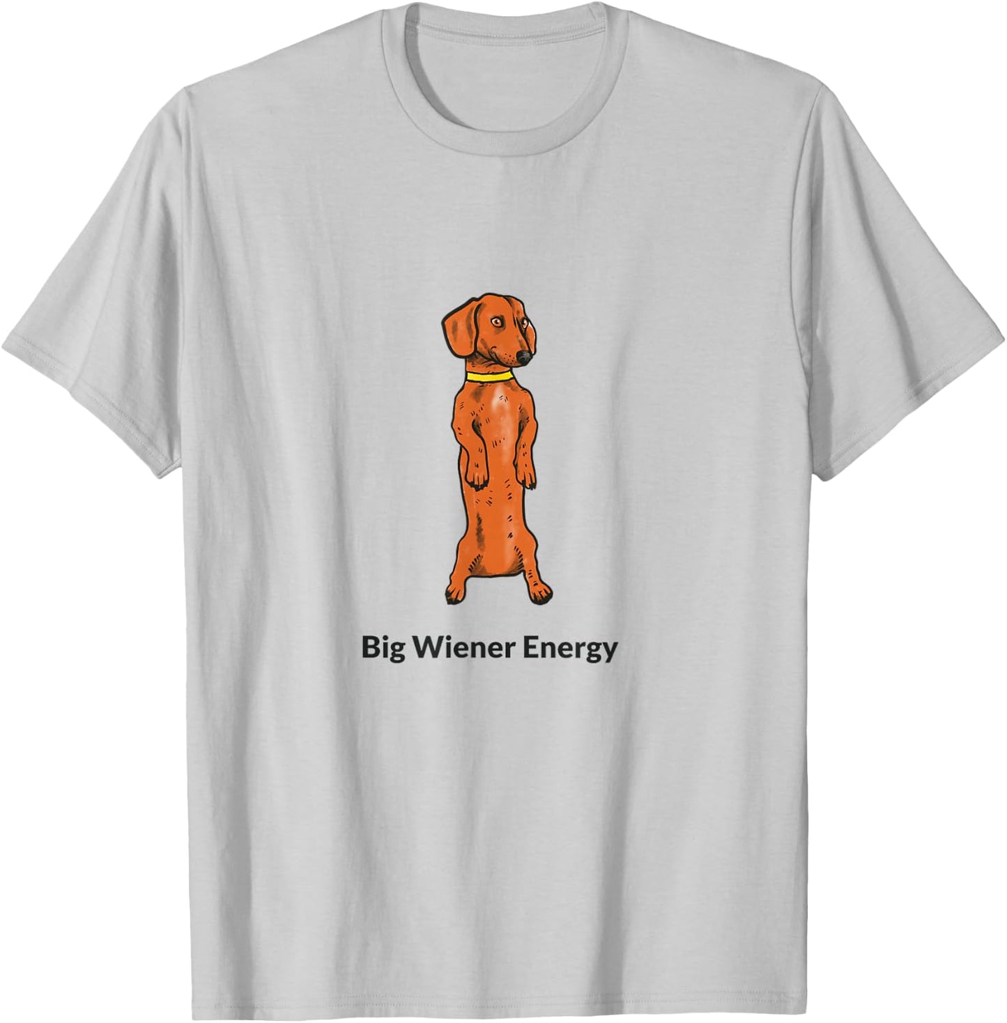 Katatat Designs Big Wiener Energy - Women's Dachshund Pattern - Blue - 3X-Large - Classic Fit - Short Sleeve - - Solid Colors: 100% Cotton T-Shirt - T-Shirt | Ash