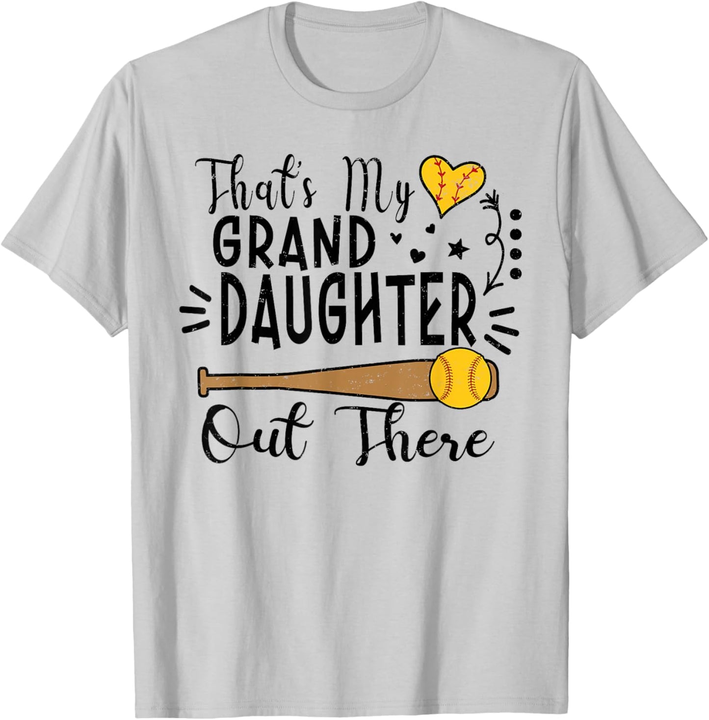 Das ist meine Enkeldaughter da draußen Softball Oma Opa T-Shirt - T-Shirt | Ash