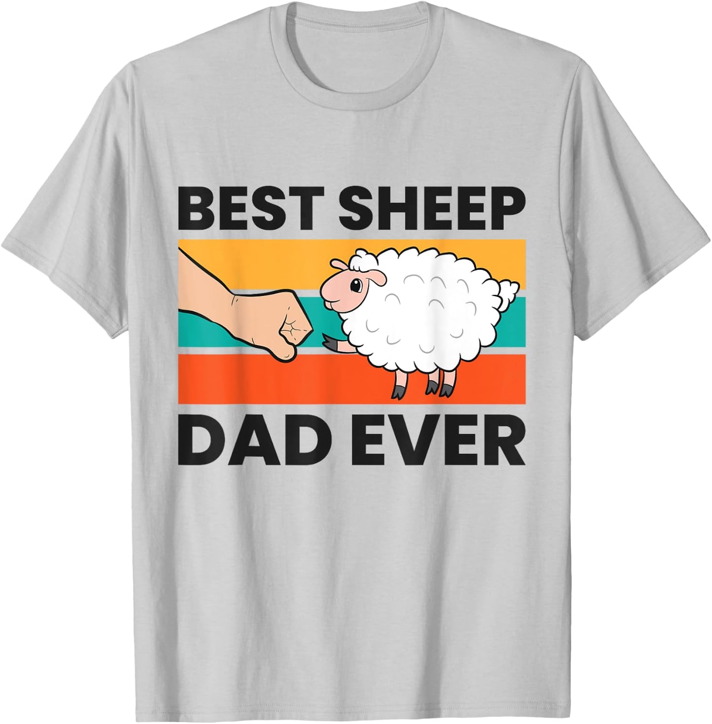Best Sheep Dad Ever Cute Sheep T-Shirt - T-Shirt | Ash