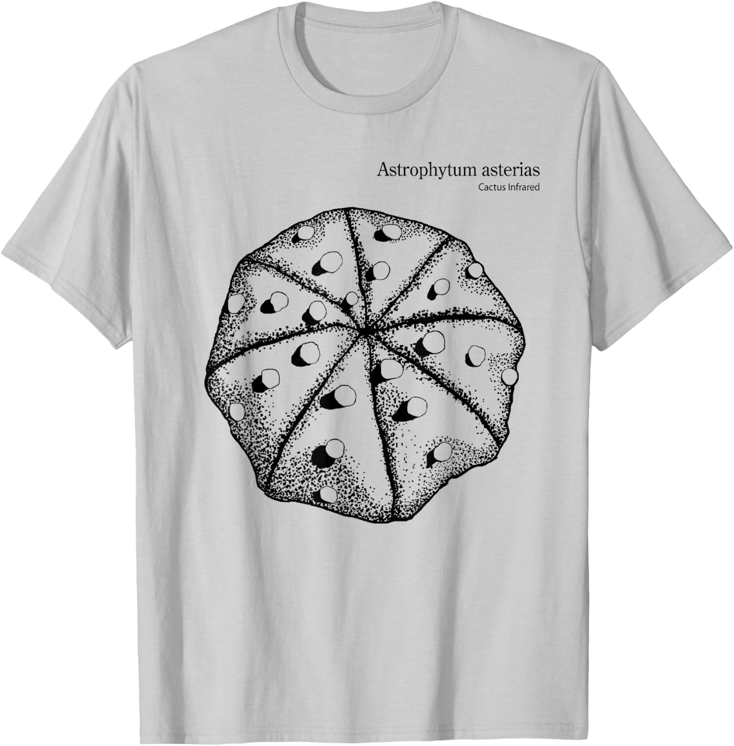 Astrophytum asterias Cactus Infrared nature lover graphic T-Shirt - T-Shirt | Ash