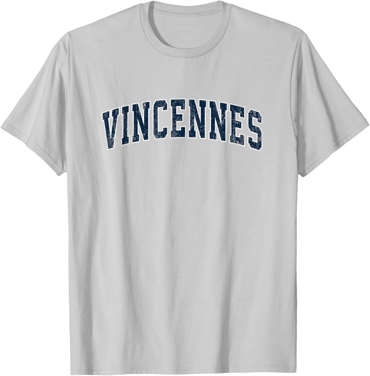 Vincennes Indiana IN Vintage Sports Design Navy Design T-Shirt - T-Shirt | Ash