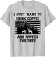 Coffee Drinker Deer Lover American Flag USA Caffeine Addict T-Shirt - T-Shirt | Ash