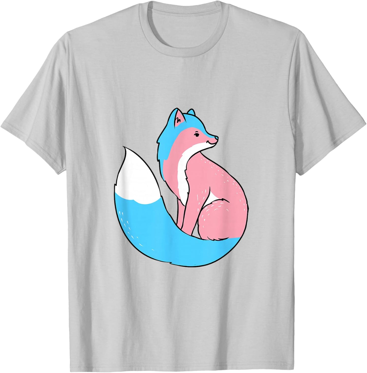 Trans Pride Fox Transgender T-Shirt - T-Shirt | Ash