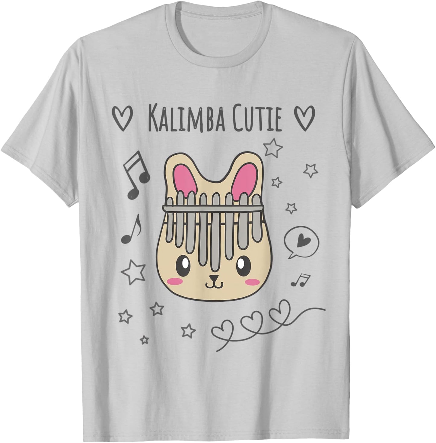 Kawaii Bunny Rabbit Kalimba Music T-Shirt - T-Shirt | Ash