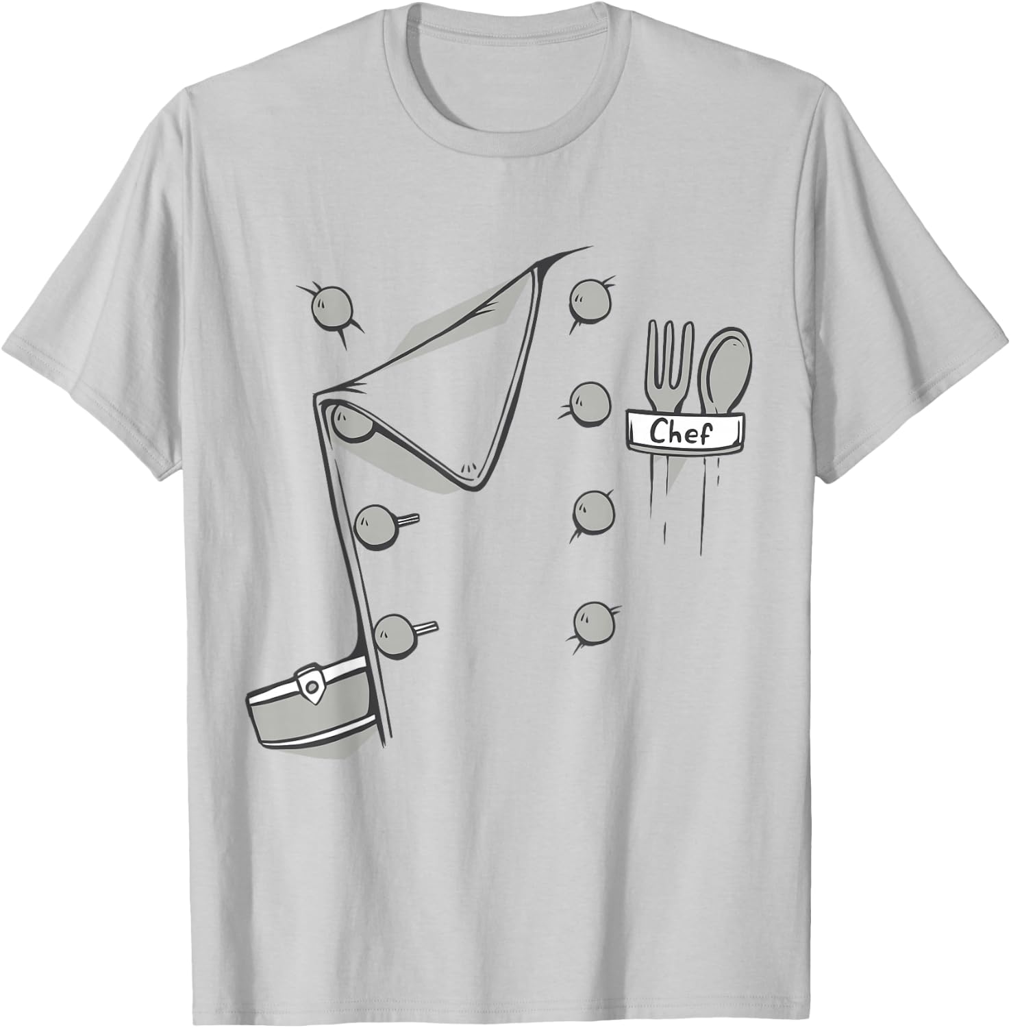 Chef Jacket Chef Costume Cook Cooking Funny Chef Gift T-Shirt - T-Shirt | Ash