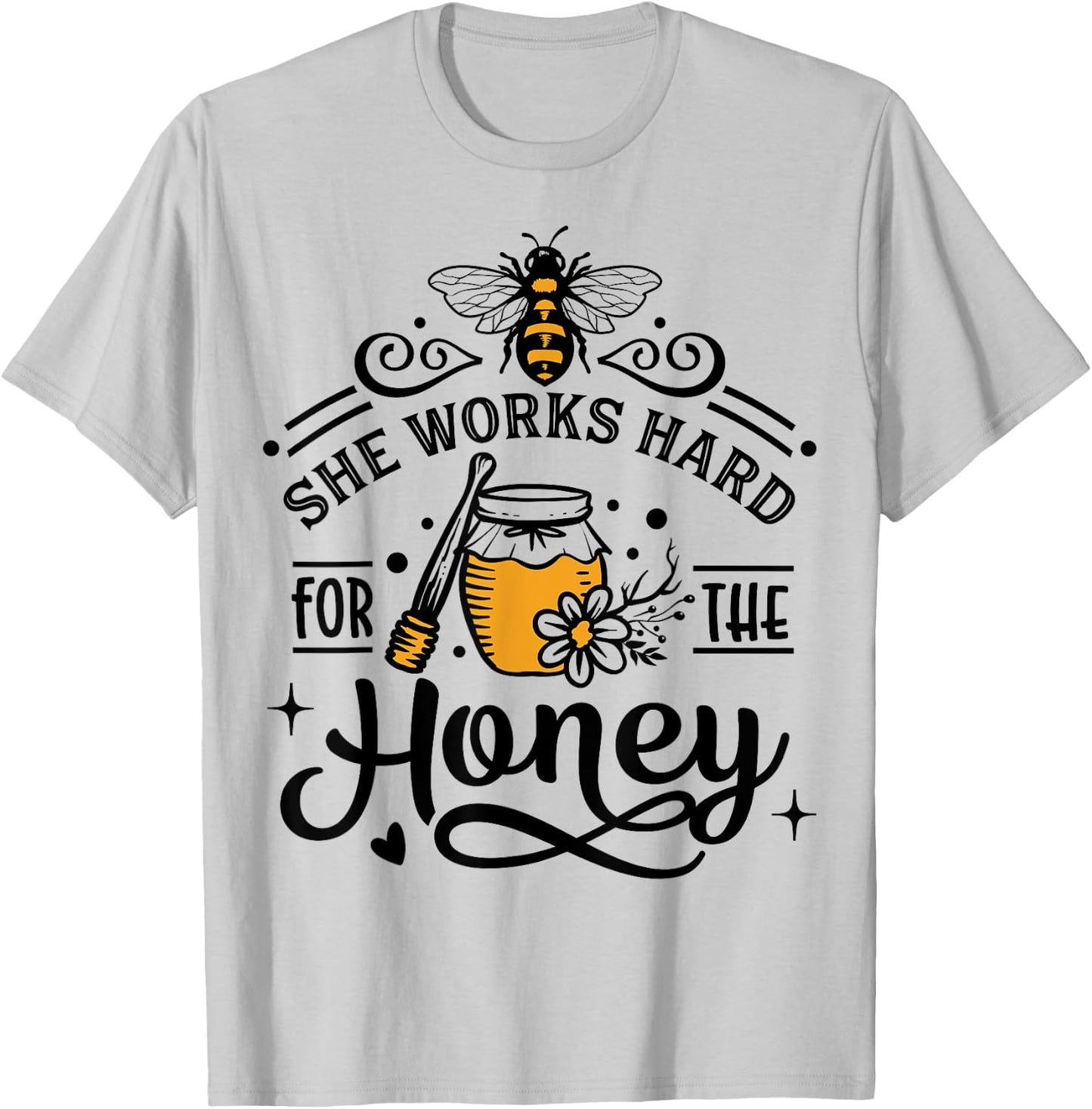 She work hard for the honey white - bee halloween costume T-Shirt - T-Shirt | Ash