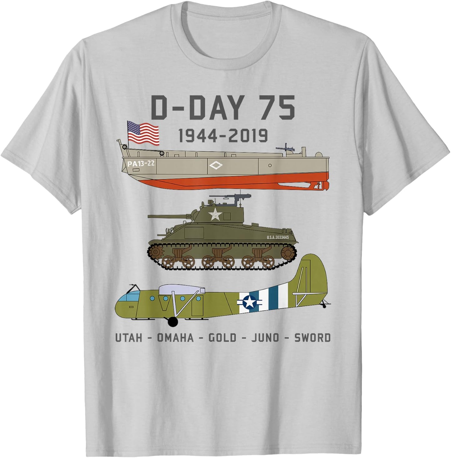 D-Day Normandy Landings WW2 75th Anniversary T Shirt Gift T-Shirt - T-Shirt | Ash