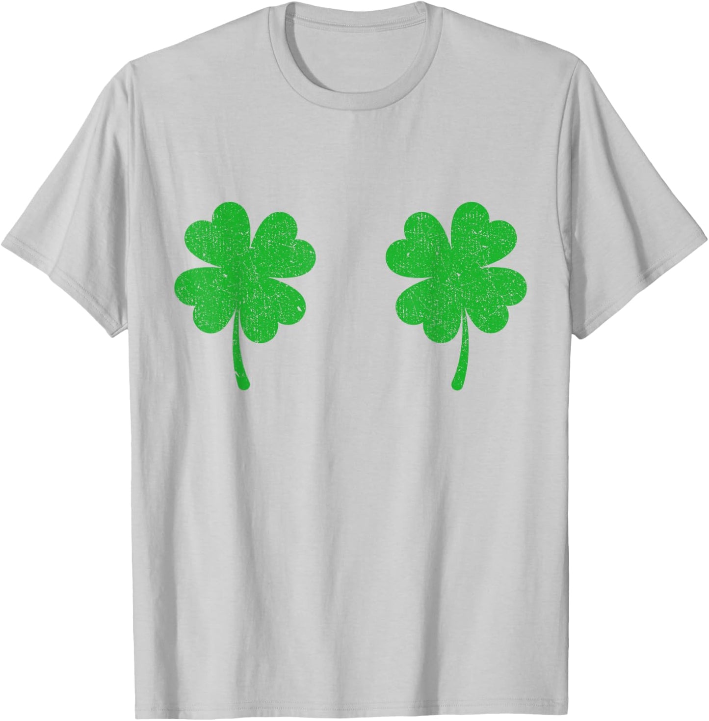Shamrock Boobs Shirt Funny Irish Boobies St Patrick's Day T-Shirt - T-Shirt | Ash