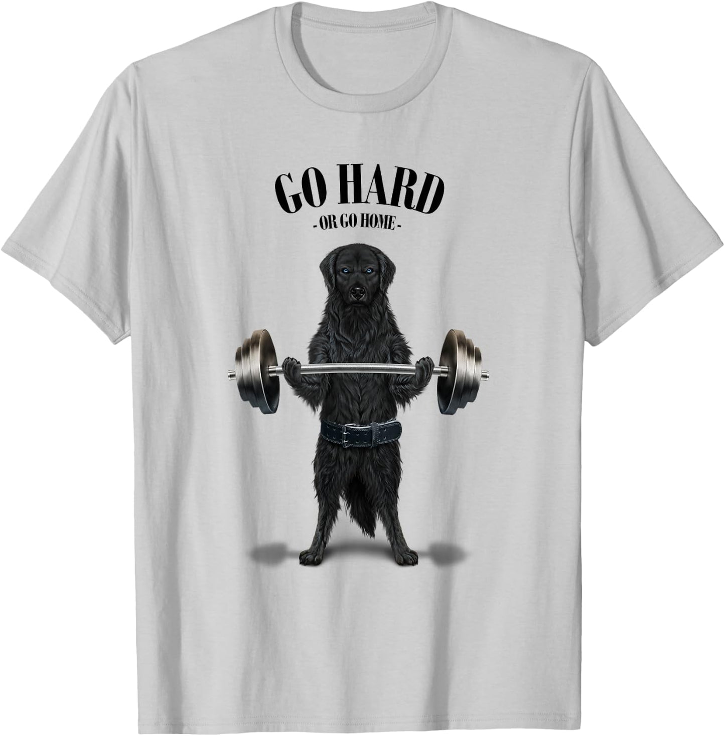 Black Labrador Dog Weightlifting in Fitness Gym T-Shirt - T-Shirt | Ash