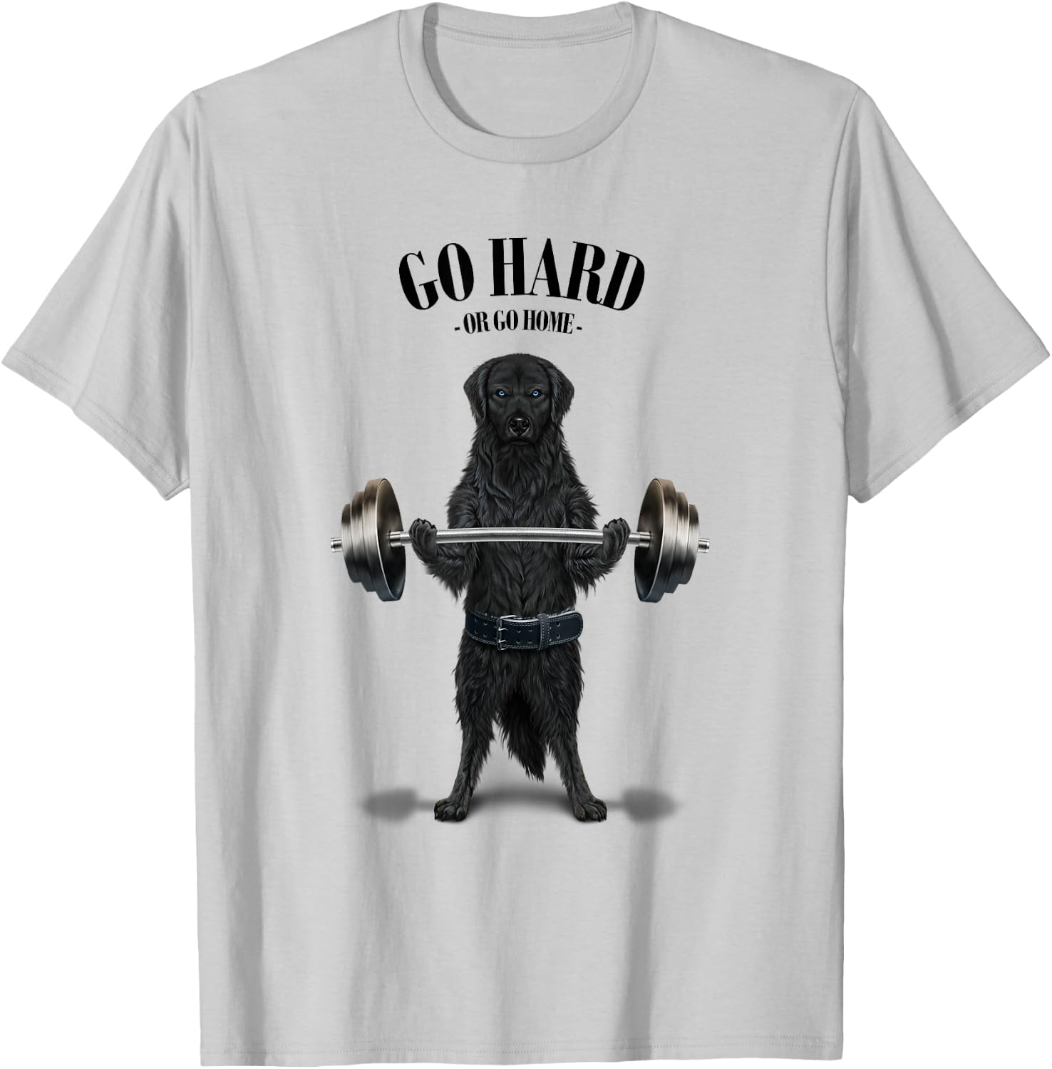 Black Labrador Dog Weightlifting in Fitness Gym T-Shirt - T-Shirt | Ash