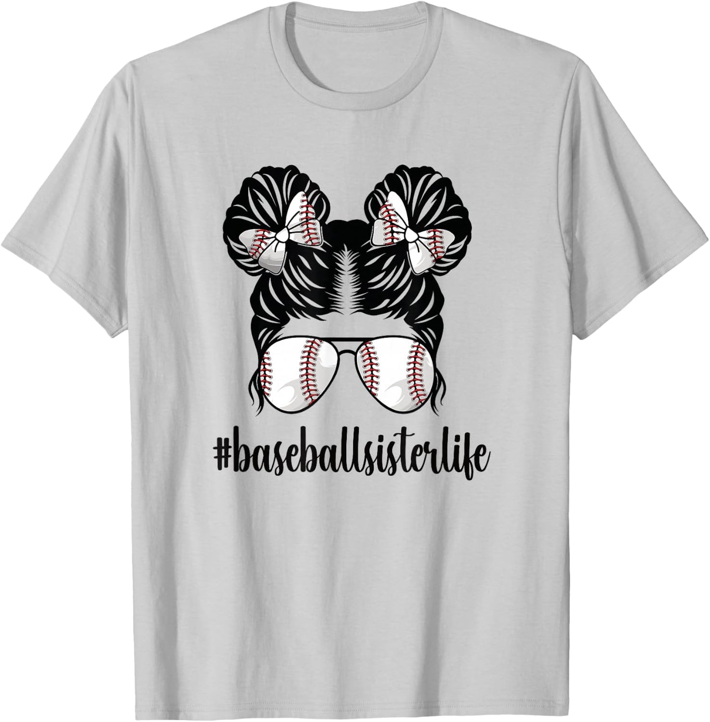 Proud Baseball Sister Of A Baseball Player Little Sis T-Shirt - T-Shirt | Ash