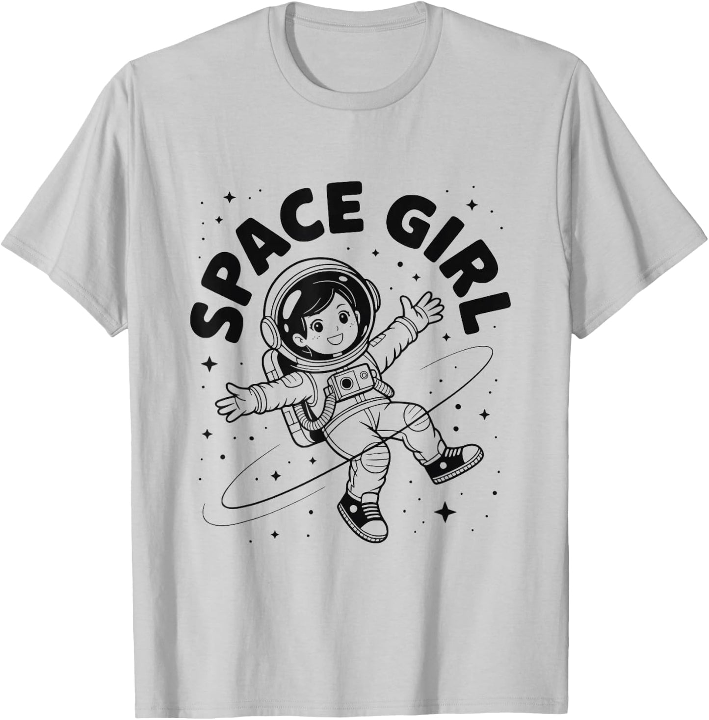 Funny Spaceman Space Girl Astronomy Astronauts T-Shirt - T-Shirt | Ash