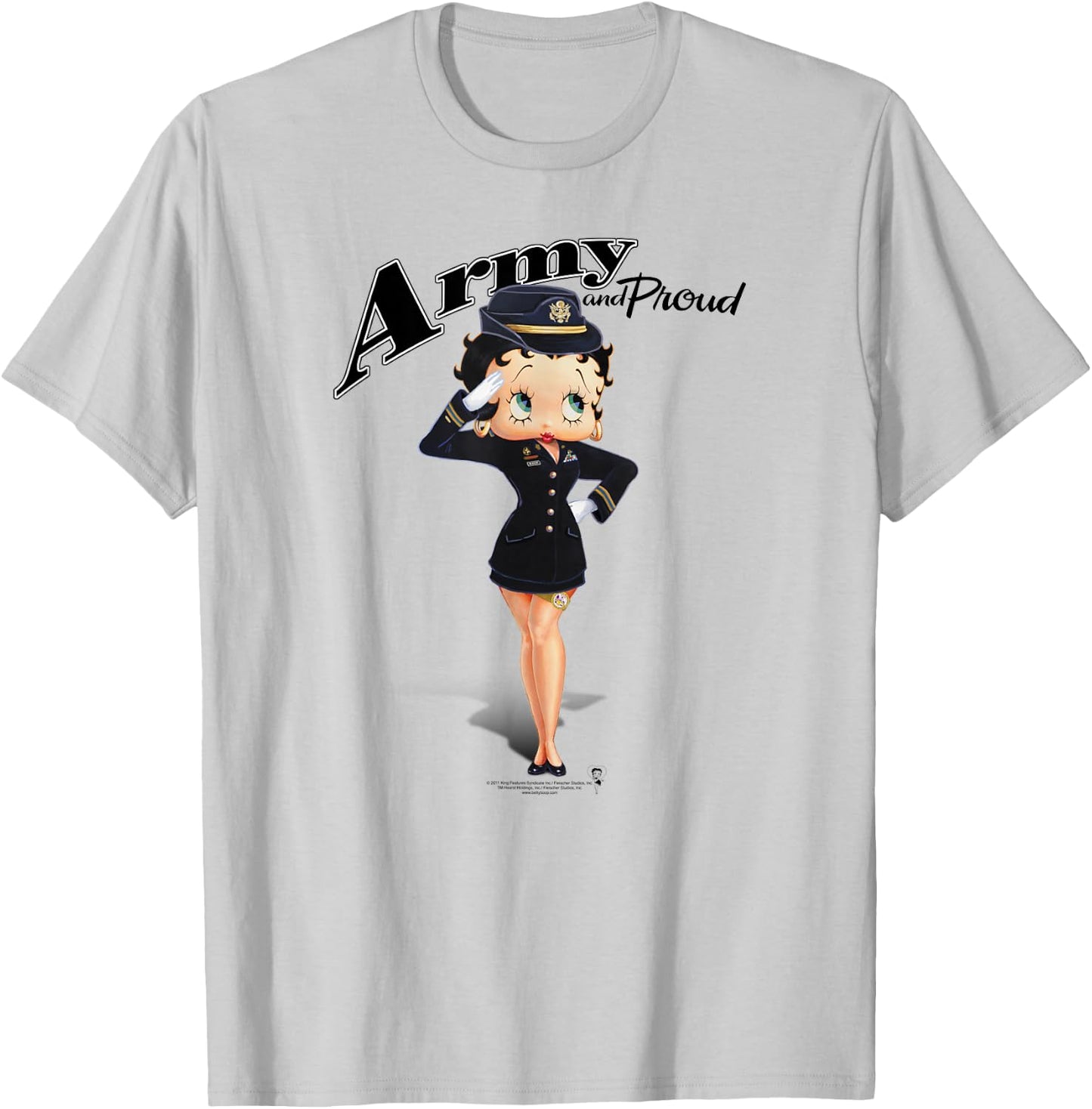 Betty Boop Army Boop T-Shirt - T-Shirt | Ash