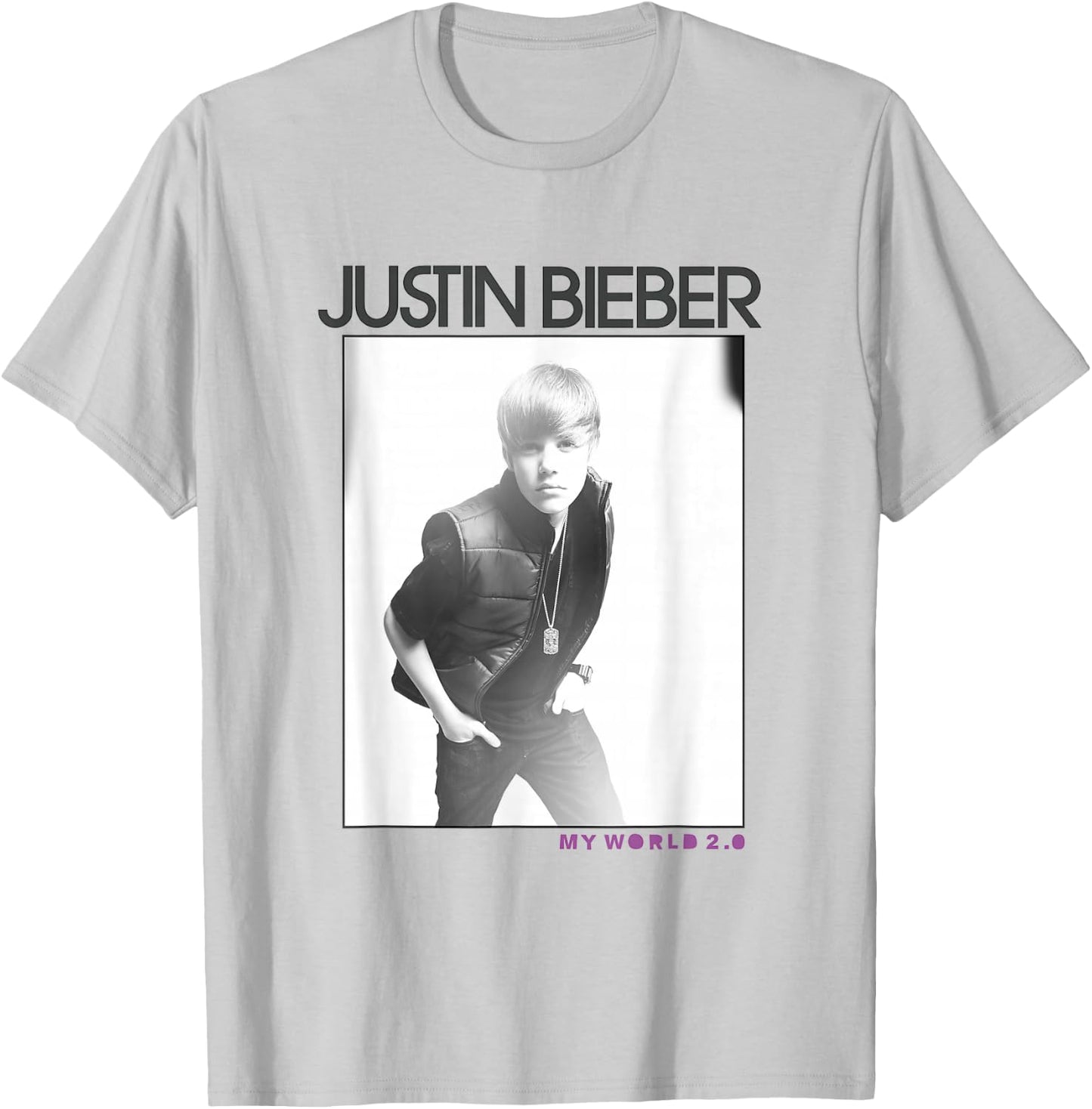 Justin Bieber Official My World 2.0 Photo T-Shirt - T-Shirt | Ash
