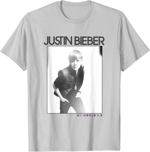 Justin Bieber Official My World 2.0 Photo T-Shirt - T-Shirt | Ash