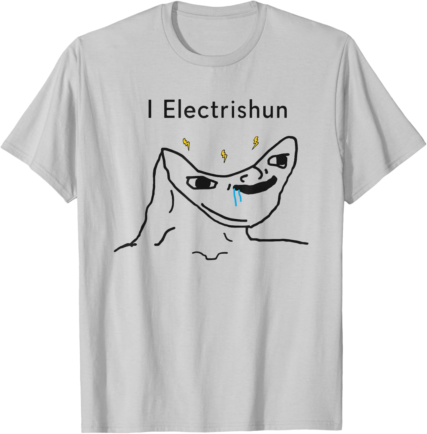 I Electrishun Meme Funny Electrician T-Shirt - T-Shirt | Ash