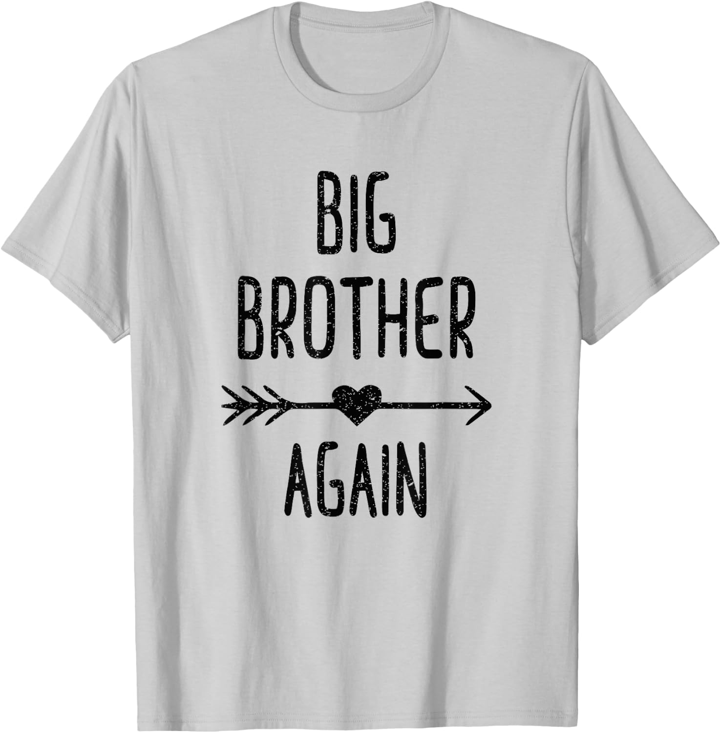 Big Brother Again Shirt for Boys with Arrow and Heart T-Shirt - T-Shirt | Ash