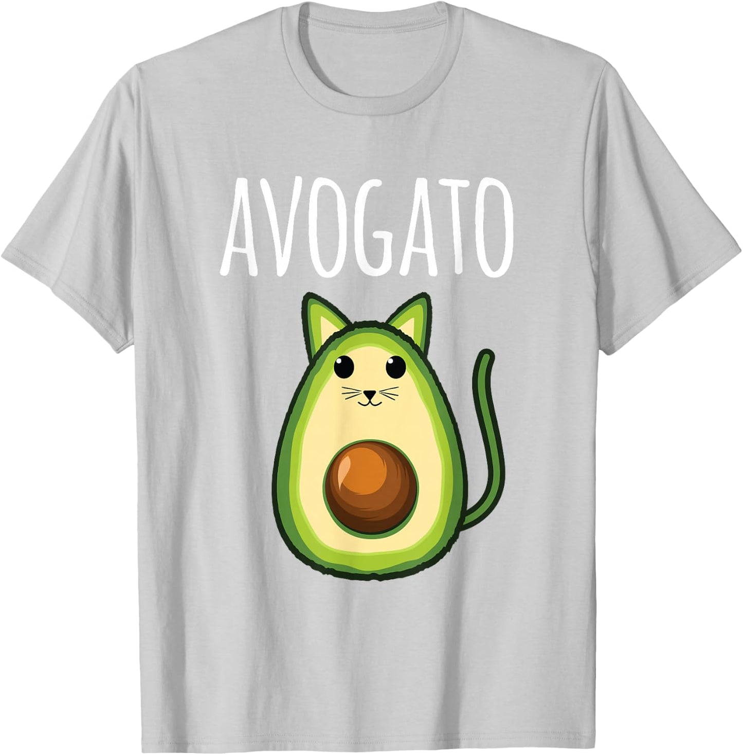 Avogato Shirt Women Girls Cute Avocado Cat Funny T-Shirt - T-Shirt | Ash