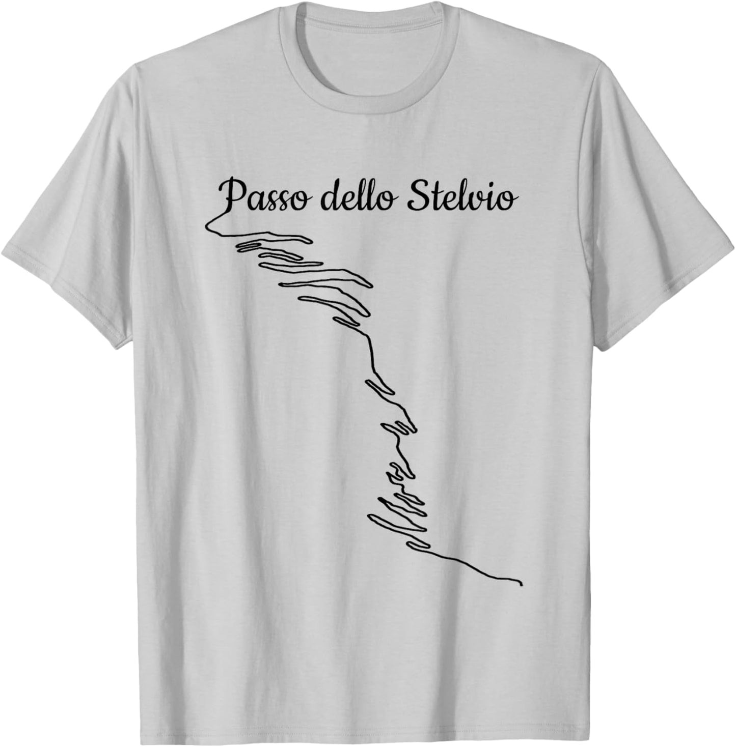 Passo dello Stelvio Bike Motorcycle and Cycling T-Shirt - T-Shirt | Ash