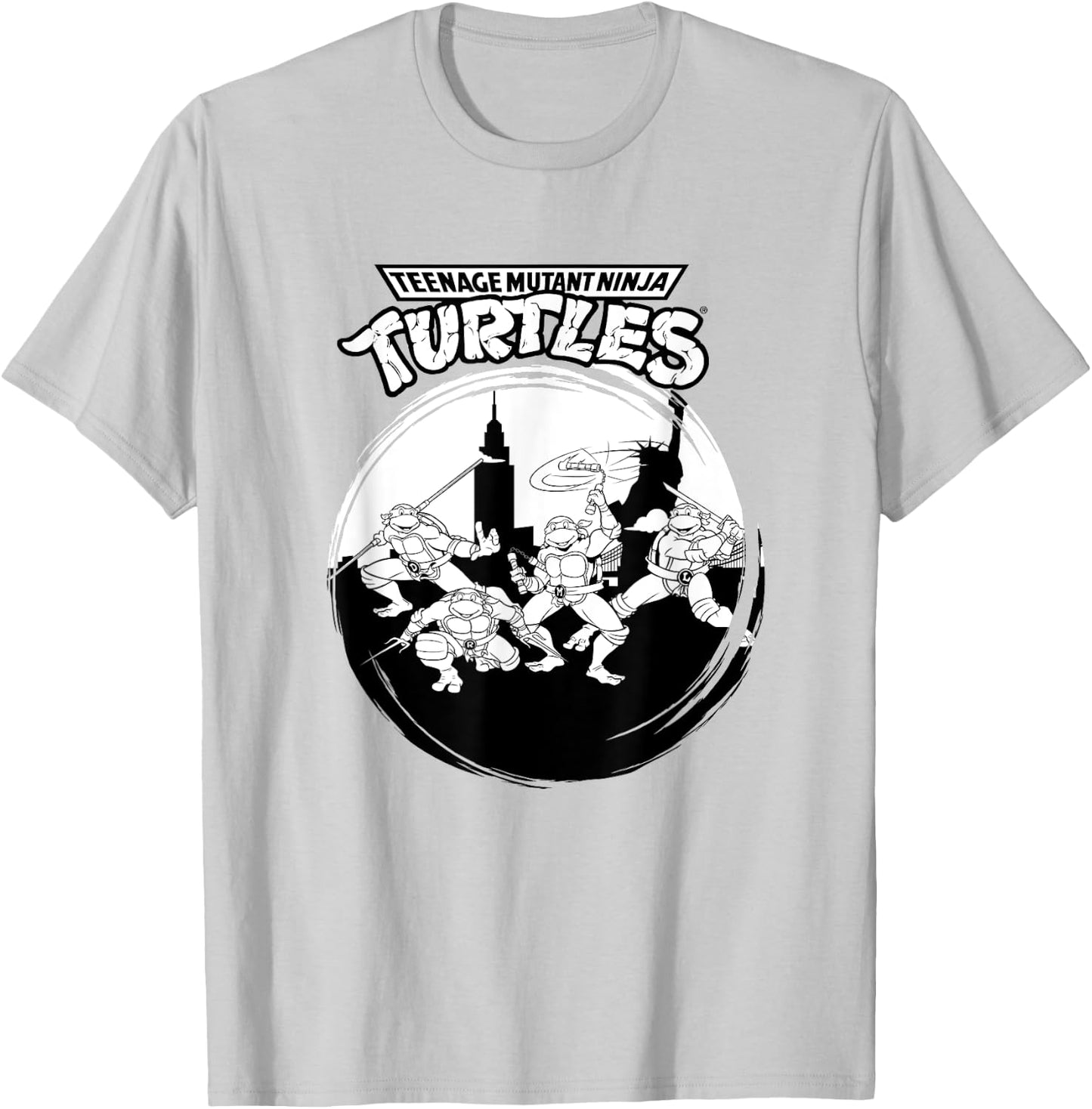 Mademark x Teenage Mutant Ninja Turtles - Original Teenage Mutant Ninja Turtles Black White New York T-Shirt - T-Shirt | Ash