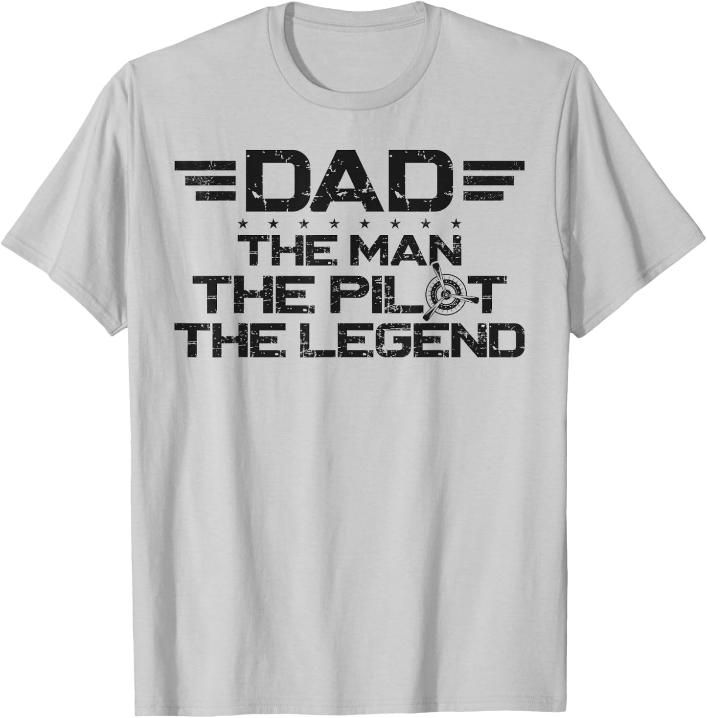 Airplane Pilot Dad Father Vintage Retro Dad The Man The T-Shirt - T-Shirt | Ash