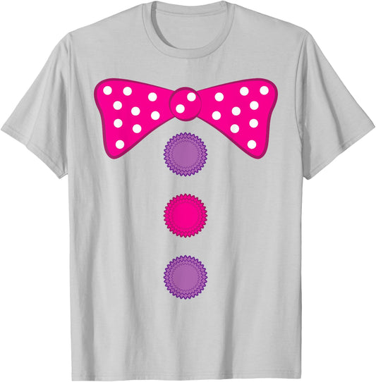 Girl Clown Bow Tie Halloween Costume Funny T-Shirt - T-Shirt | Ash