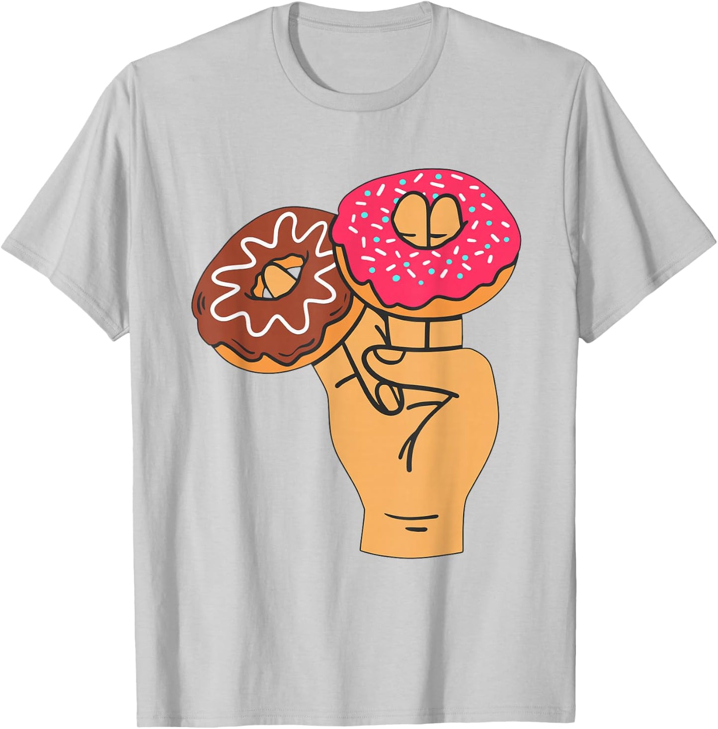 Two in The Pink One In The Stink Adult Humor Shocker Donut T-Shirt - T-Shirt | Ash