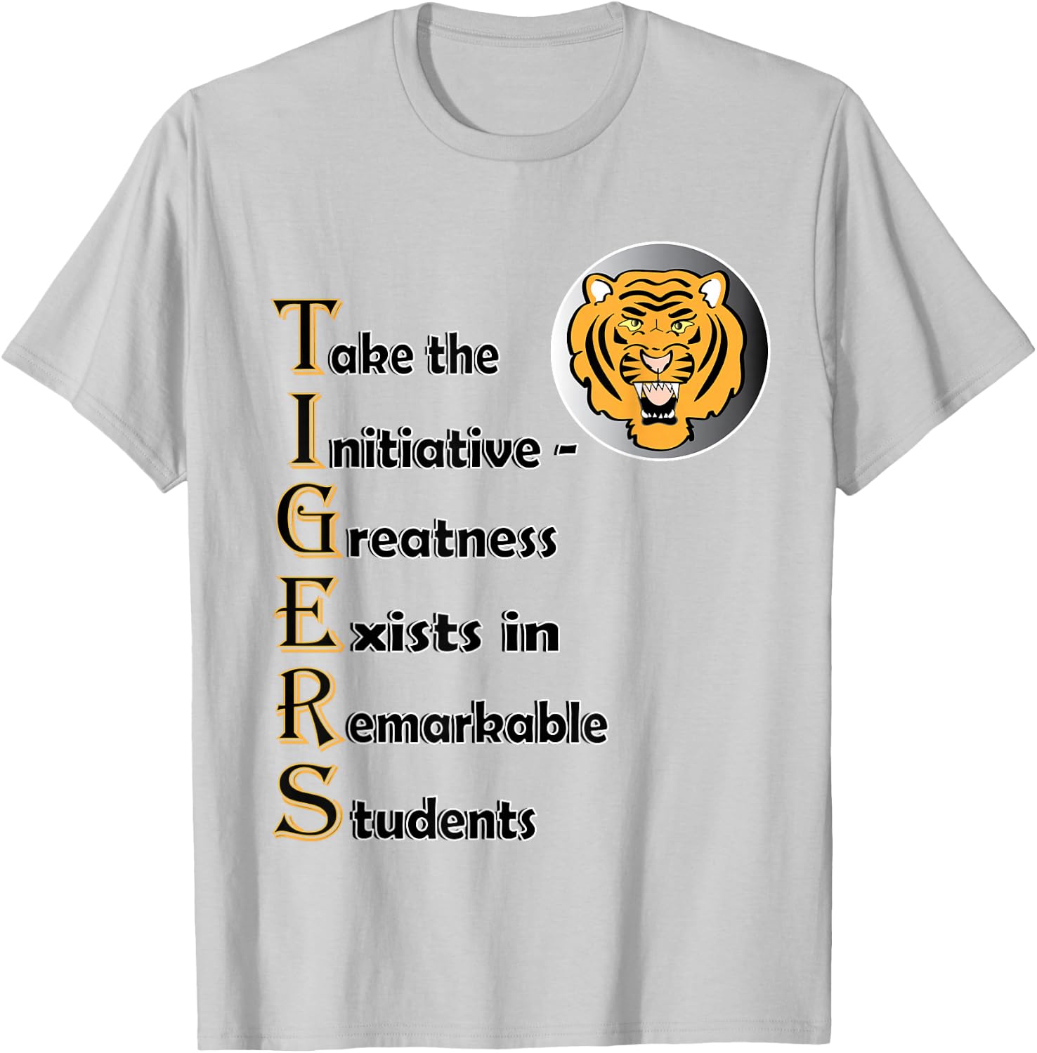 Tigers School Spirit Design for boys, girls, men and women T-Shirt - T-Shirt | Ash