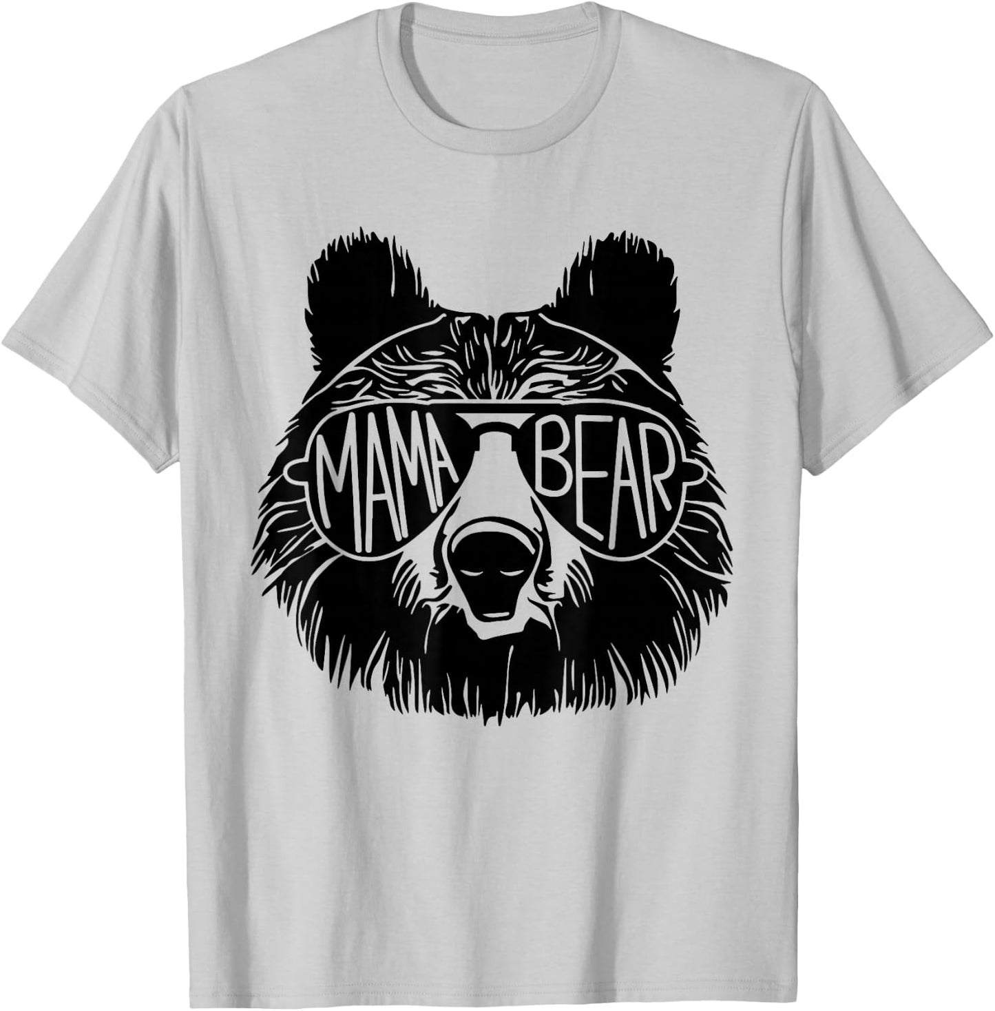 Mama Bear Face Sunglasses Mother Mom Mommy Mother's Day T-Shirt - T-Shirt | Ash
