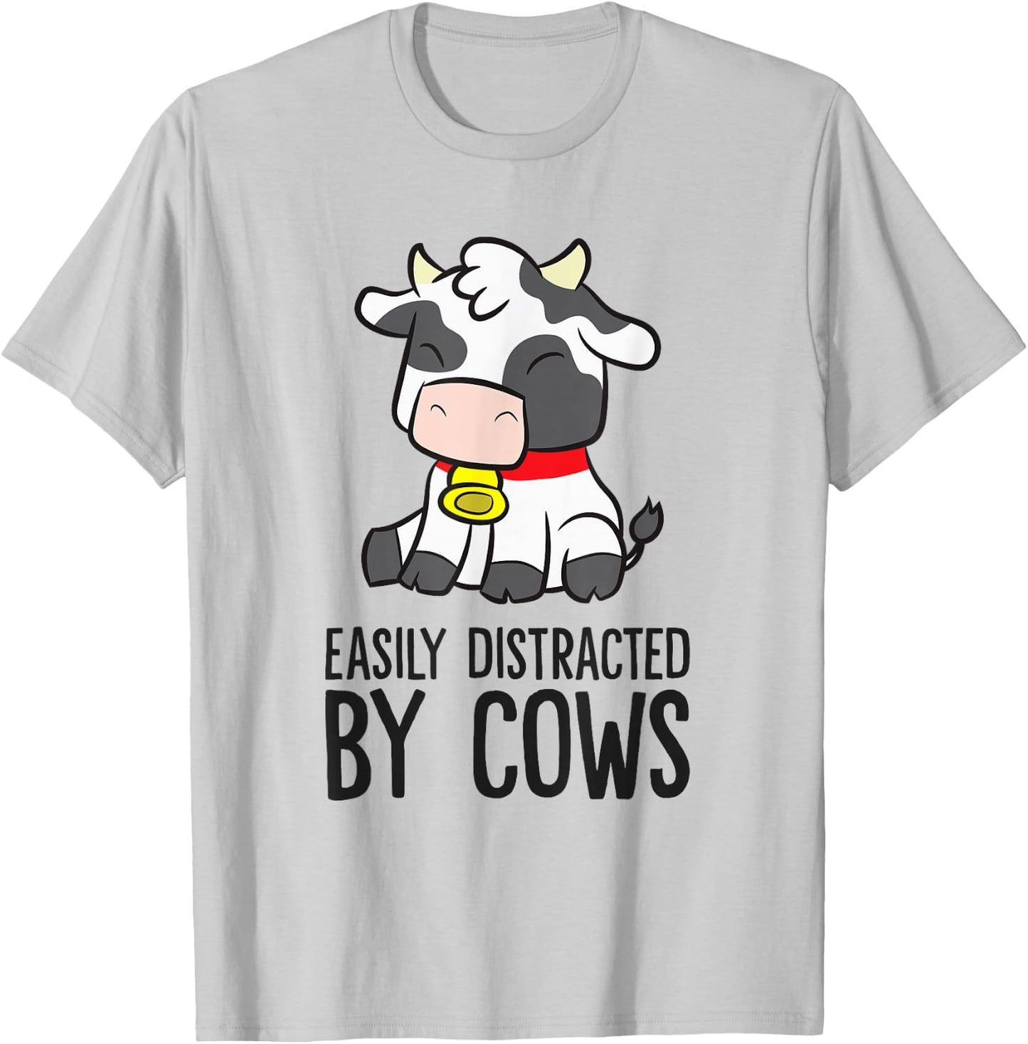 Cow Lover Easily Distracted By Cows T-Shirt - T-Shirt | Ash