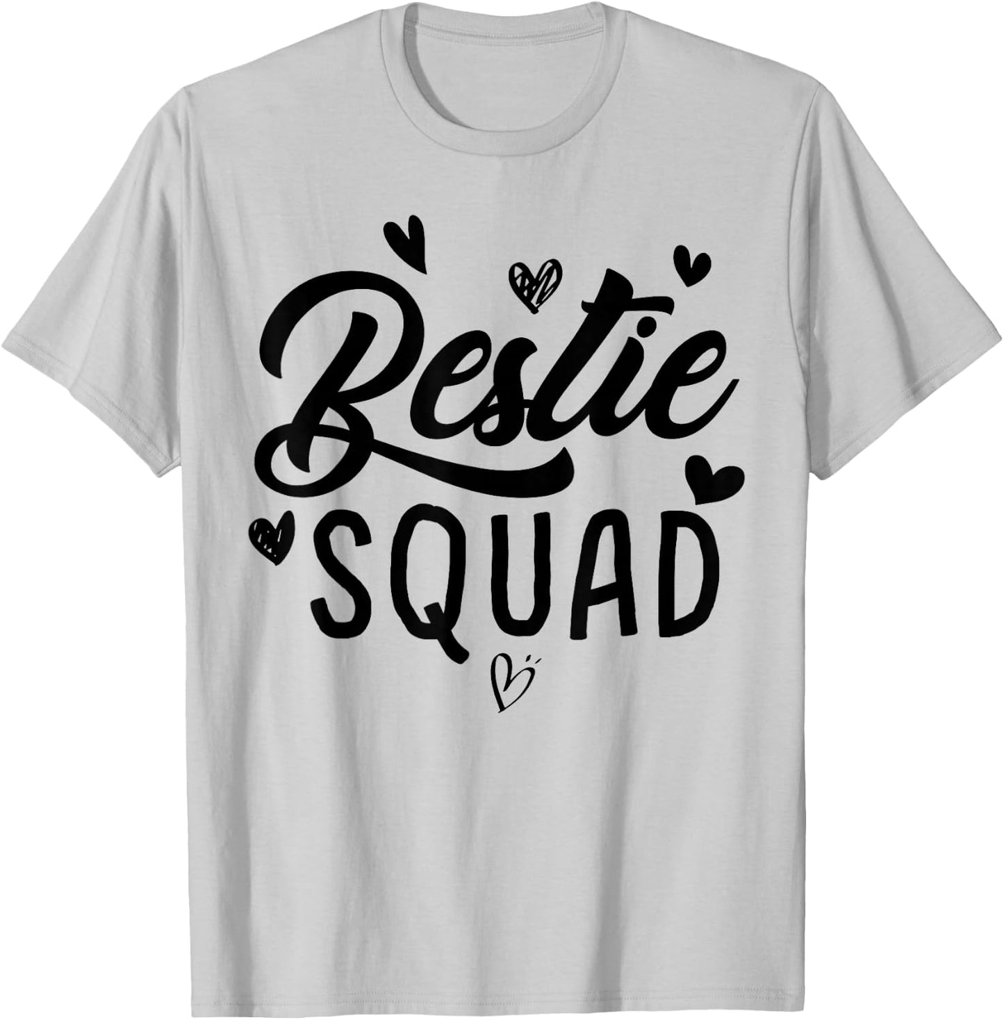 Bestie Squad Besties BFF Heart Matching Best Friends Hearts T-Shirt - T-Shirt | Ash