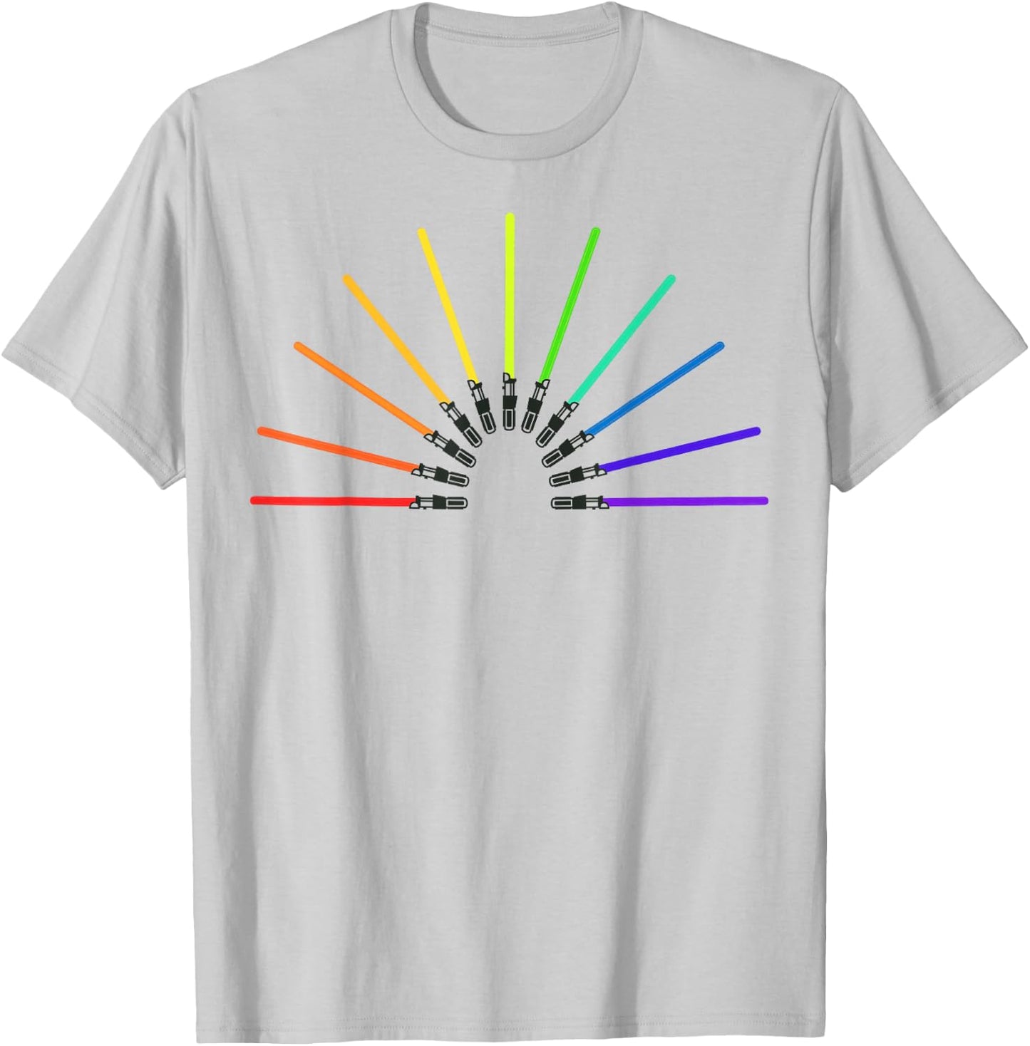 Star Wars Rainbow Lightsabers T-Shirt - T-Shirt | Ash