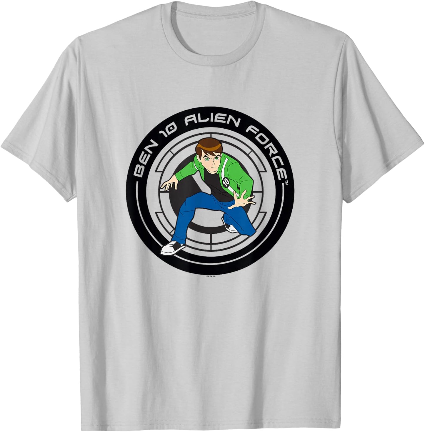 Ben 10: Alien Force Ben Tennyson Hero Pose Logo T-Shirt - T-Shirt | Ash